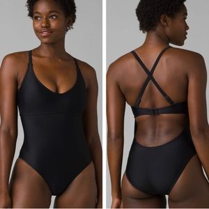 PRANA NWT MARINA ONE PIECE SWIMSUIT D/CUP BLACK 34D SMALL 32D EXTRA SMALL